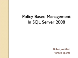 Policy categories - The Curacao SQL Server Users Group