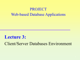 Client/Server Databases Environment