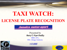 TAXI WATCH LPR Solution - I-Cube