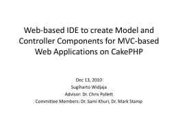 Web-based IDE to create Model and Controller Components for