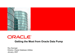 Getting the Most from Oracle Data Pump