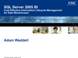 SQL Server 2005 BI - Cost Effective Information
