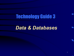 Data & Databases