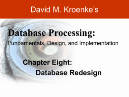 Database redesign