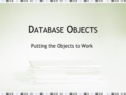 Database Objects Vocabulary and Note Powerpoint