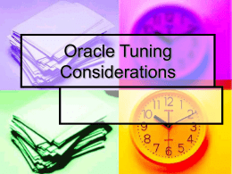 Oracle Tuning Considerations