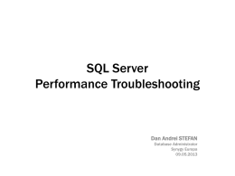 SQL Server Performance Troubleshooting