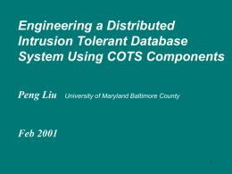 Engineering a Distributed Intrusion Tolerant