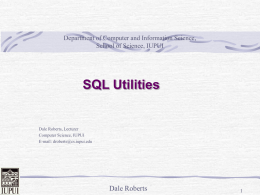 SQL Utilities - Department of Computer and Information Science