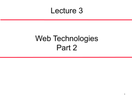 Web Technologies 2