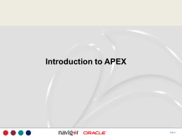 Introduction to APEX