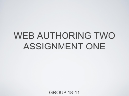 WEB AUTHORING TWO ASSIGNMENT ONE