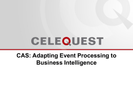 Adapting event processing to Business Intelligence