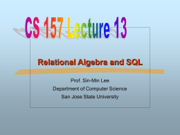 Relational Algebra & SQL