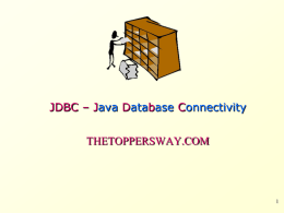 Java Database Connectivity(JDBC) Notes