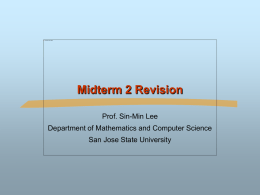 Study Guide for Midterm 2, PPT - Department of Computer Science