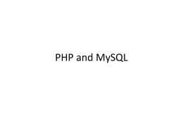 PHP and MySQL - La Salle University