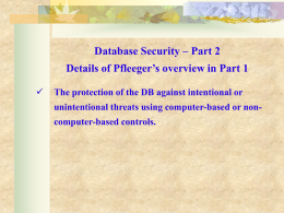 DB Security Overview 2 Power Point