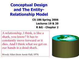 Conceptual Design Using the ER Model
