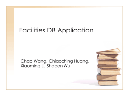 Facilities DB Application