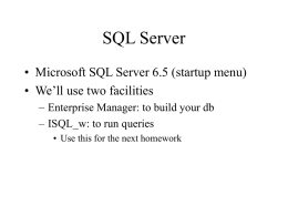 SQL Server Notes