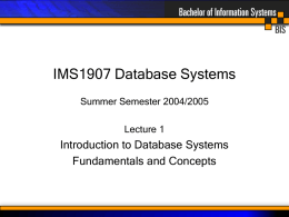 Fundamentals of Database Systems - Monash University, Victoria