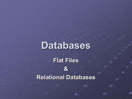 Flat Files and Relational Databases Presentation