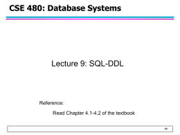 SQL-DDL - Computer Science and Engineering