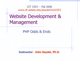 PHP Odds & Ends