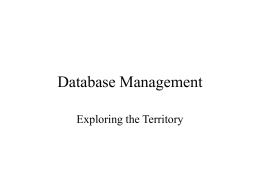 Database Introduction - YSU Computer Science & Information Systems