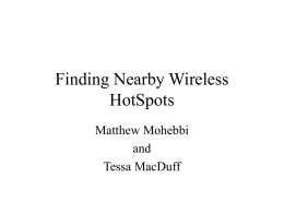 Finding Nearby Wireless HotSpots