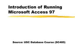 Introduction of Running Microsoft Access 97