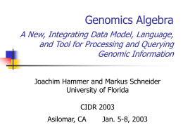cidr2003 - Department of Computer and Information Science and