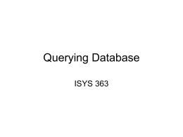 Querying Database - San Francisco State University