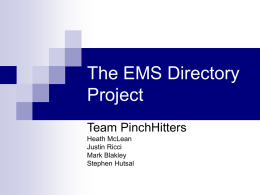 The EMS Directory Project - Software Engineering @ RIT