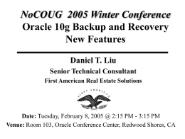 Oracle 10g Backup and Recovery New Features