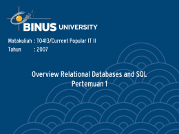 dropping tables - Binus Repository
