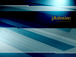 jAdmin: Remote database admin tool