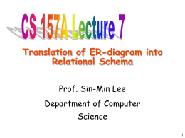 25SpL7TranslatingERDiagram - Department of Computer Science