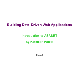 Building Data-Driven Web Applications