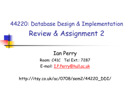 Review and Assignment 2