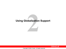 Using Globalization Support Features