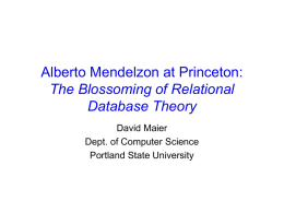 The Blossoming of Relational Database Theory