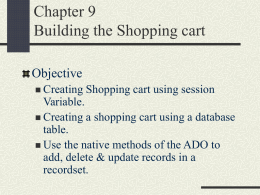 Chapter 9 Building the Shopping cart