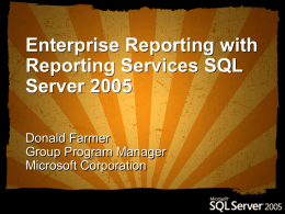 Enterprise Reporting with Reporting Services