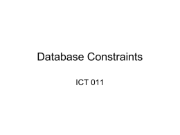 Database Constraints