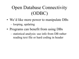 Open Database Connectivity (ODBC)