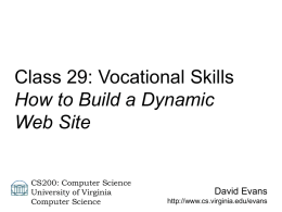 Lecture 29 - University of Virginia