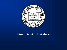 Financial Aid Database Project (Dr. Debra Stuart - OK-AIR