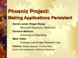 Phoenix Project - Berkeley Database Research